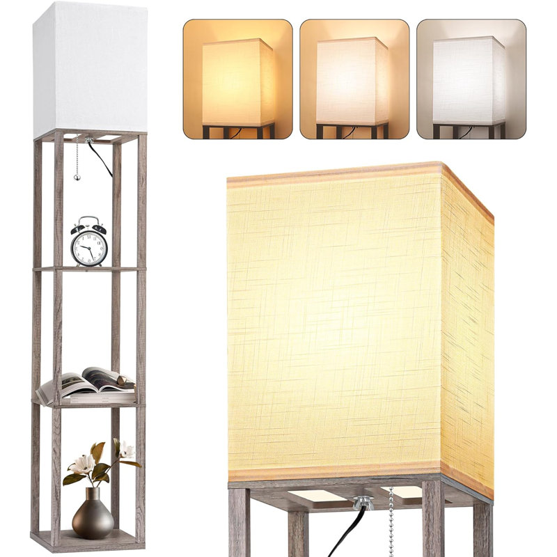 Seeber 63'' Column Floor Lamp, Grey