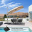 Parasol carré en aluminium décalé en porte-à-faux 8 pi avec rotation à 360 ° et base Kersten