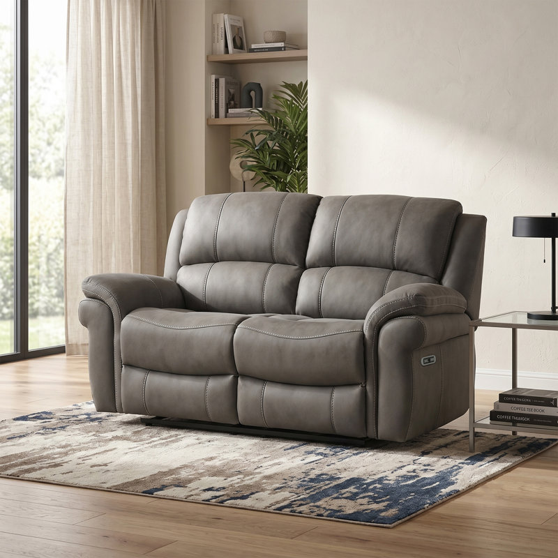 Coomes 2 Seater Electric Reclining Loveseat, Grey