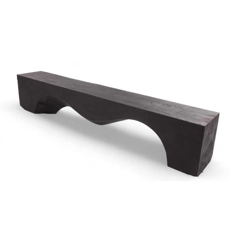 Solid Wood Bench, 17.7" H x 94.5" W x 14.6" D, White