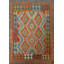 Tapis géométrique en laine Kilim