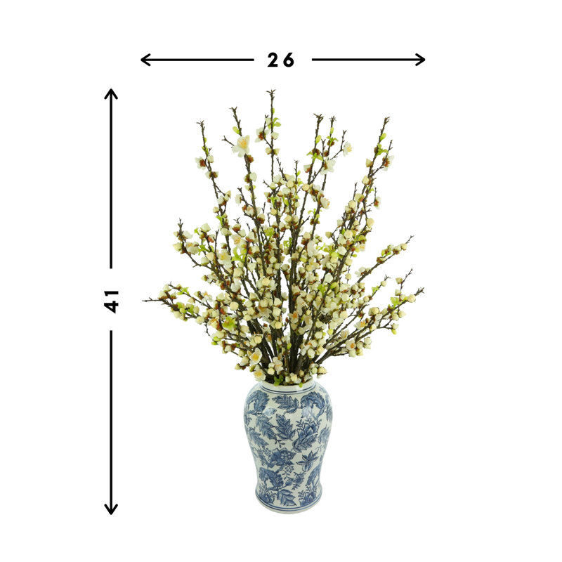 Polysilk Cherry Blossom Arrangement in Vase