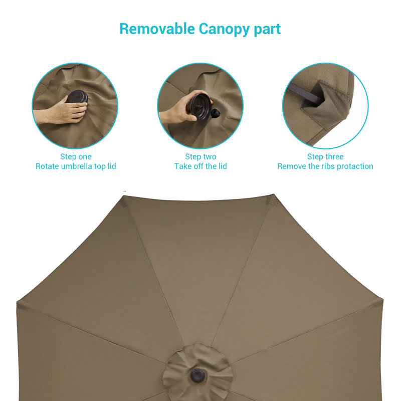 Parasol de marché de 108 po Kanila, Taupe