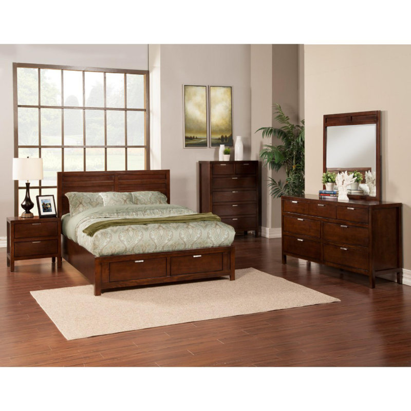 Solid Wood Standard Storage Bed, King