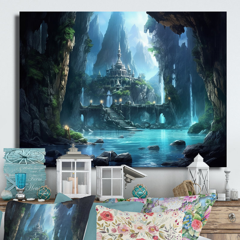 Château caché - salon d'art mural en métal Châteaux, H 12 po x l 20 po x P 1 po