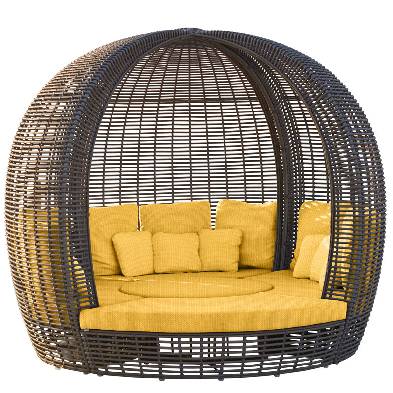 Halo Outdoor 5 - Piece Conversation Set, Spectrum Graphite Sunbrella® Plainweave, Kubu Mushroom