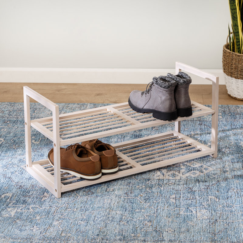 Range-chaussures empilable en bambou 6 paires