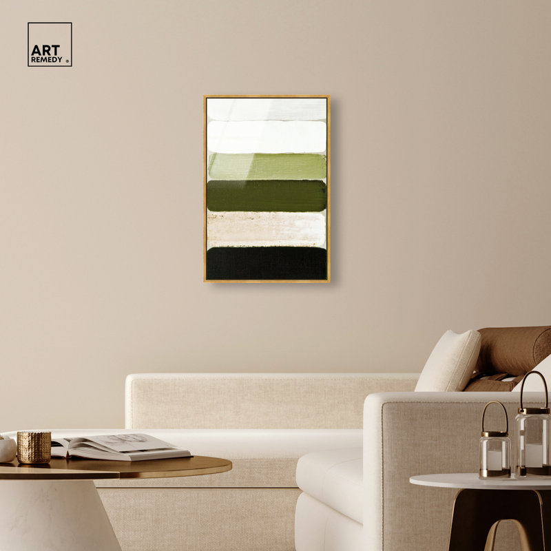 "Olive Stack II", reproduction d'art acrylique encadrée par Art Remedy, cadre doré, 24 x 36, H 37 po x l 25 po