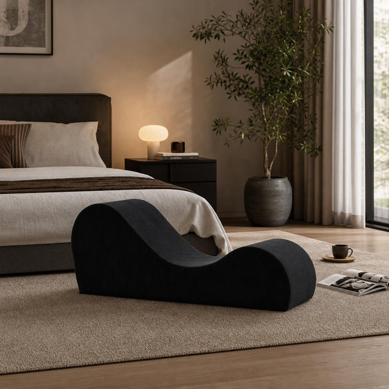 Fauteuil à billes ergonomique en mousse à haute densité pour la détente - noir, Black Polyurethane