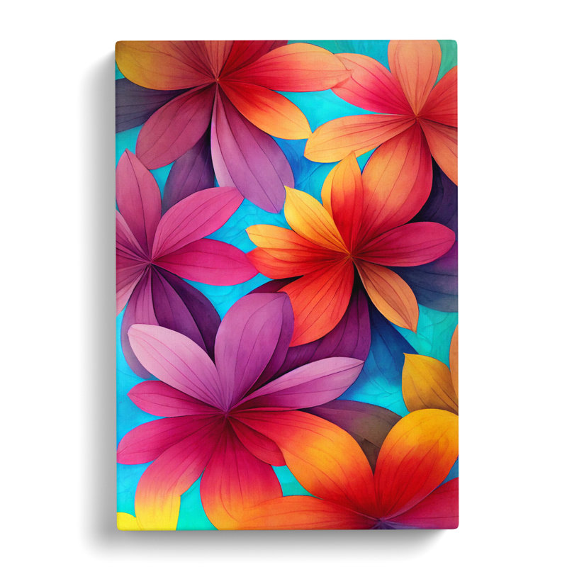 Berdina Floral Hydrodipped - Wrapped Canvas Print, 60cm H x 40cm W x 3cm D
