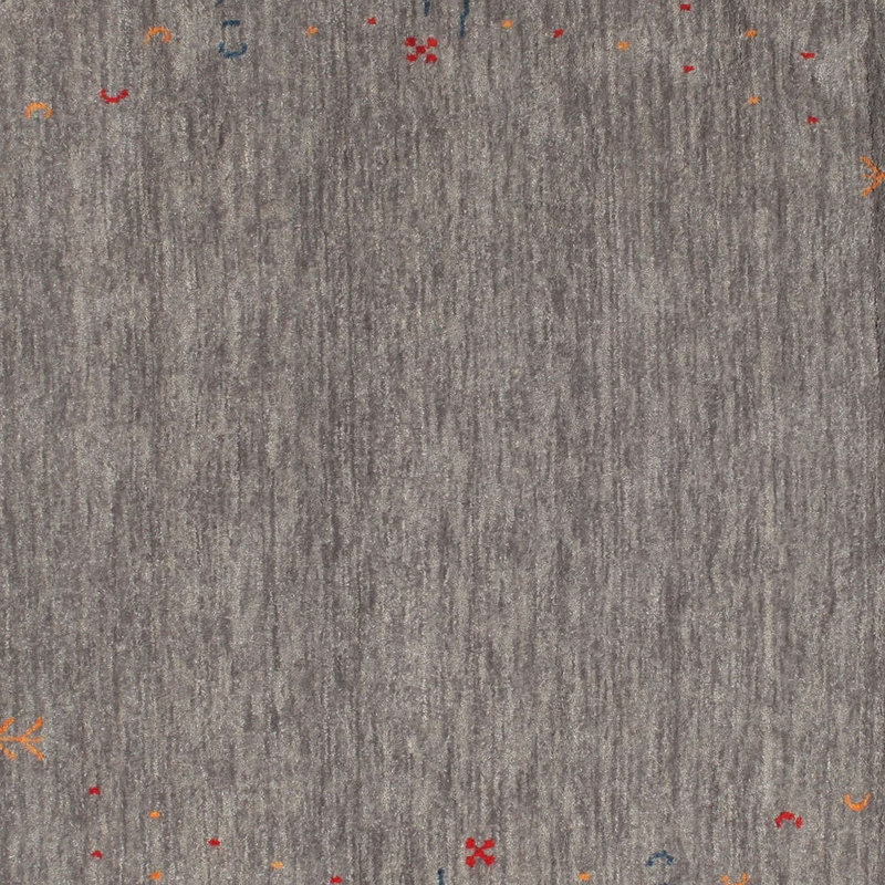 Tapis gris/rouge contemporain, Carré 3 pi