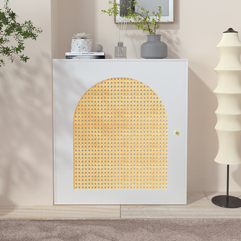 Console rectangulaire en bois manufacturé blanc, H 43,31 po x l 31,5 po x P 11,81 po, Blanc, Blanc, Blanc