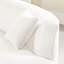 Style luxueux et moderne, blanc, canapé Boucle, revêtement incurvé, méridienne 2, chambre à coucher, rembourrage élevé, design blanc avec 2 face à droite et look rétro
