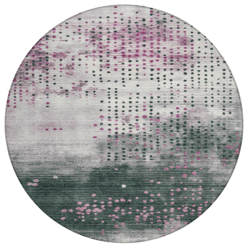 Tapis intérieur rond lavable 8 po