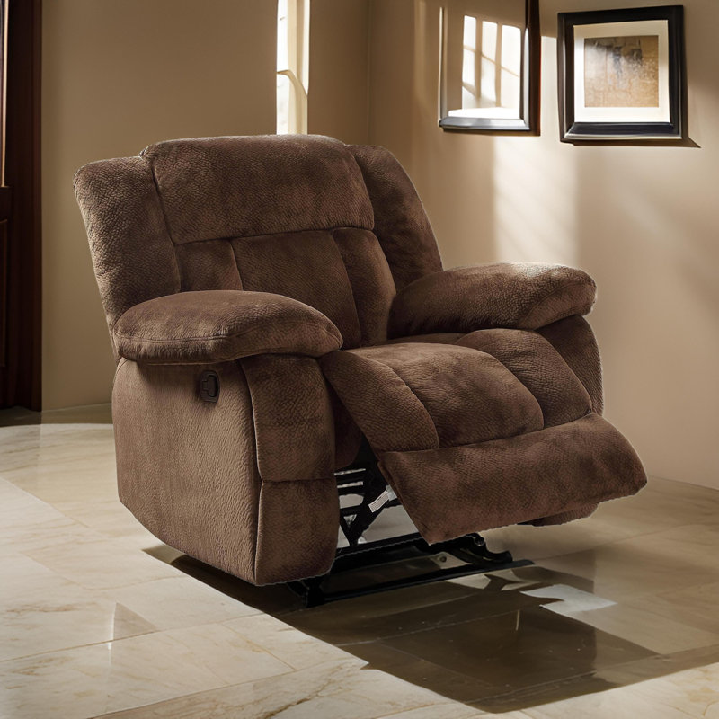 Fauteuil inclinable manuel oscillant standard de 40 po de large Rimah, Brun