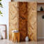 Paravent 3 panneaux en bois massif brun-171335792