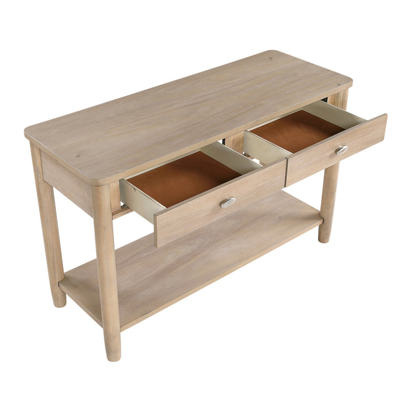 Classic Sofa Table with Two Drawer and Open Shelf
