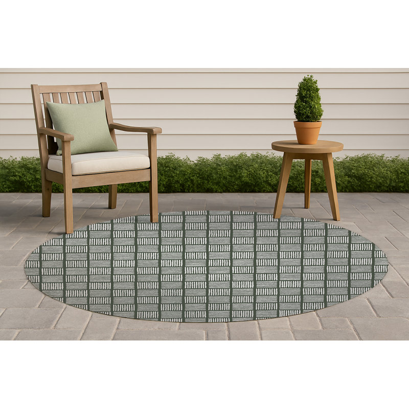 Tapis d'extérieur antidérapant Tally Blocks, Rond 5 pi