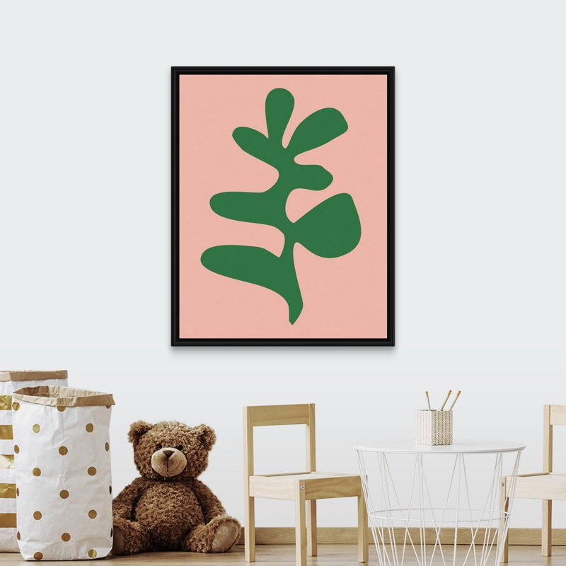 Art encadré pour enfants corail xi, H 45 po x l 36 po x P 1,2 po, Toile à cadre flottant noir/turquoise/mauve/vert