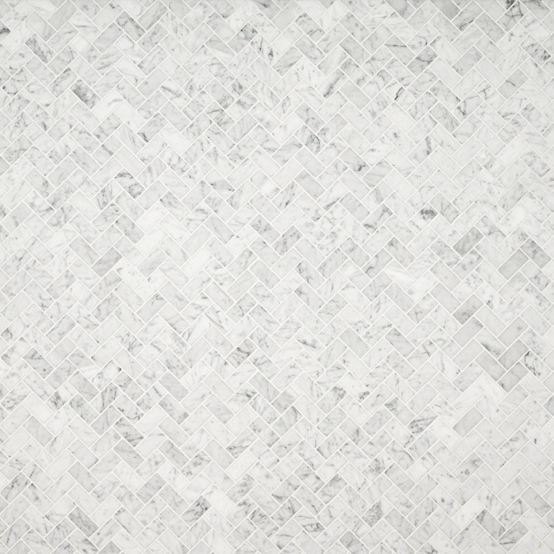Carreau de mosaïque de sol en marbre blanc Carrara