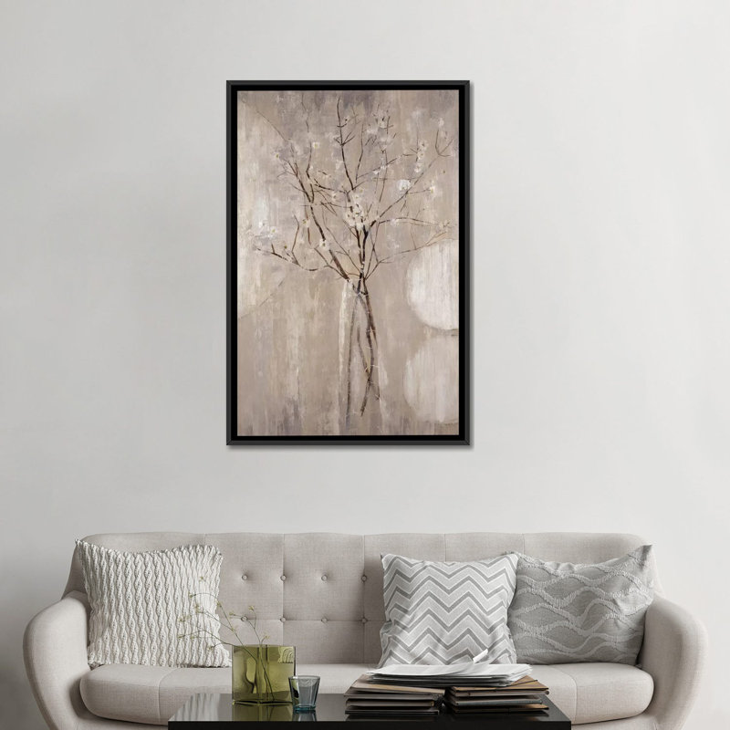 «Champagne Blossoms», reproduction sur toile, H 26 po x l 18 po x P 1,5 po, Toile avec cadre noir, Pas de tapis