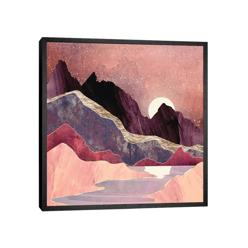 Blush Vista - Print on Canvas, 45.72 cm H x 45.72 cm W, Black Framed