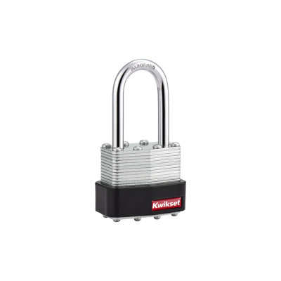 Cadenas Kwikset en acier laminé avec poignée en acier trempé, corps de 4 cm, anse de 3,8 cm, 1 unité