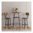 Bar table, equipped with 2 bar stools , with backrest and partition