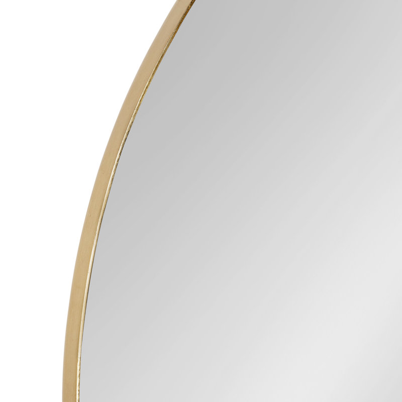 Elegant Brass Oval Wall Mirror with Metal Frame, 30" x 20"