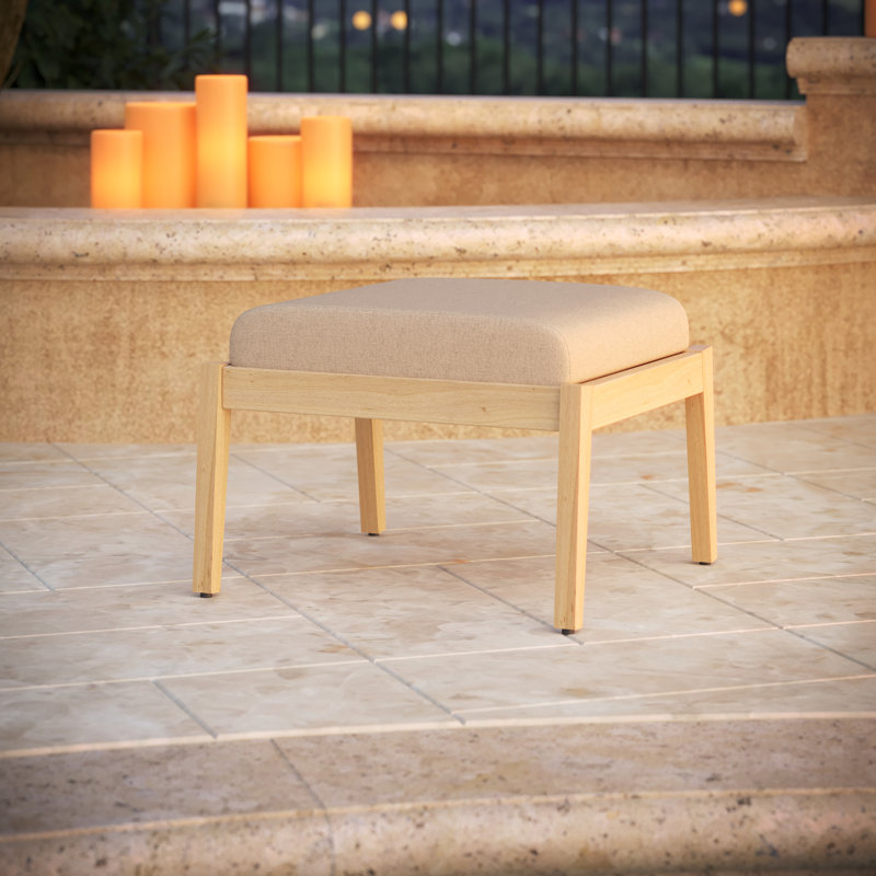 Sunbrella® Outdoor Ottoman Cushion, Antique Beige Sunbrella® Canvas, 4" H x 22" W x 20" D