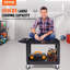 Chariot utilitaire, chariot utilitaire roulant en plastique robuste à 2 tablettes de 550 lb avec roues pivotantes à 360 ° (2 avec freins), grande tablette à lèvres, poignée de rangement ergonomique pour entrepôt / garage / nettoyage