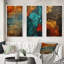 Passage Of Time Vintage Nutshell And Retro Blue - Transitional Art Set Of 3 Pieces-1435607602-1435607600