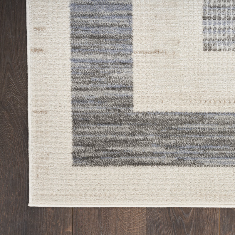 Tapis abstrait en polyester / polypropylène tissé à la machine Tarango, Rectangle 3 pi 11 po x 5 pi 11 po