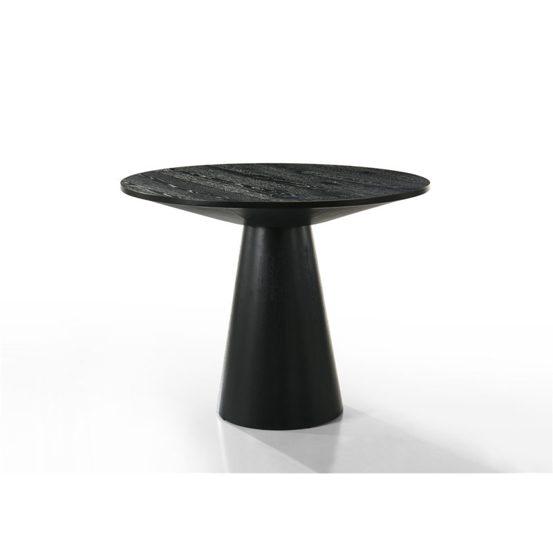 Table ronde de 47 po en ébène noir avec base piédestal Jacopo, H 37 po x l 47 po x P 47 po, Noir ébène
