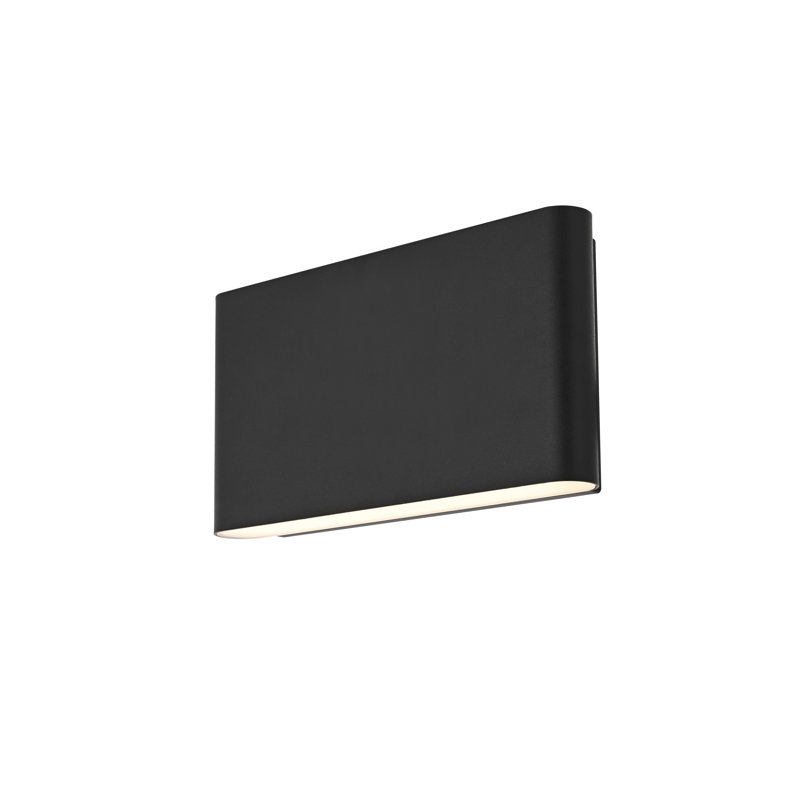 Outdoor Wall Sconce in Black, 5" H x 6" W x 6" D