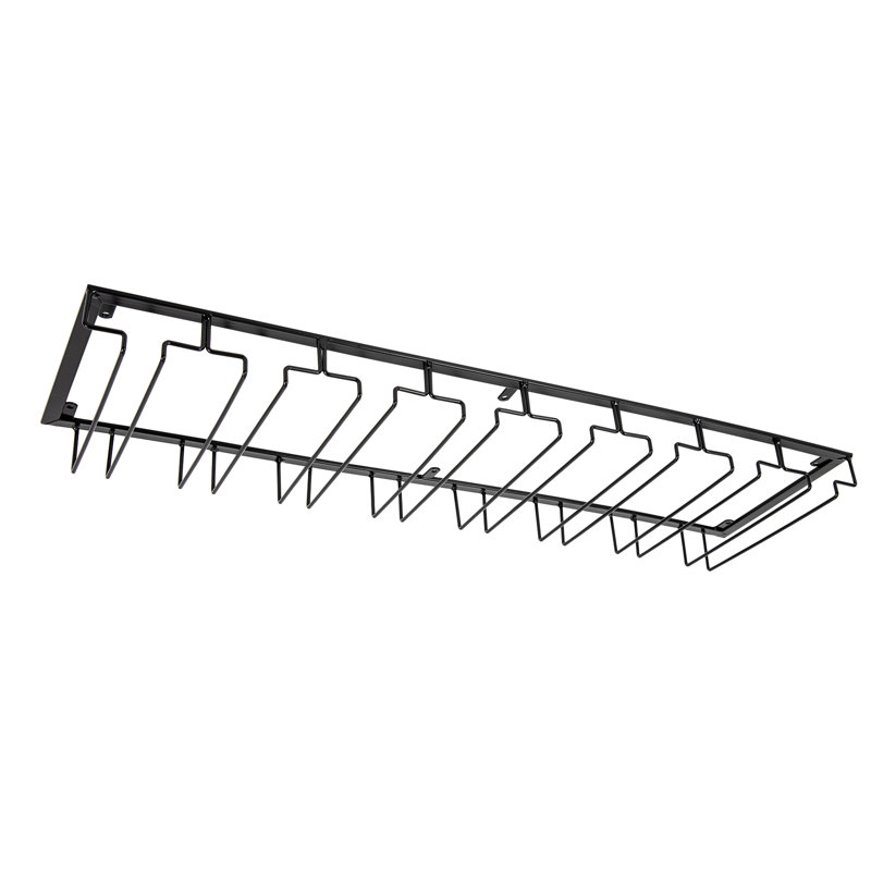 Deland Hanging Wine Glass Rack, Black