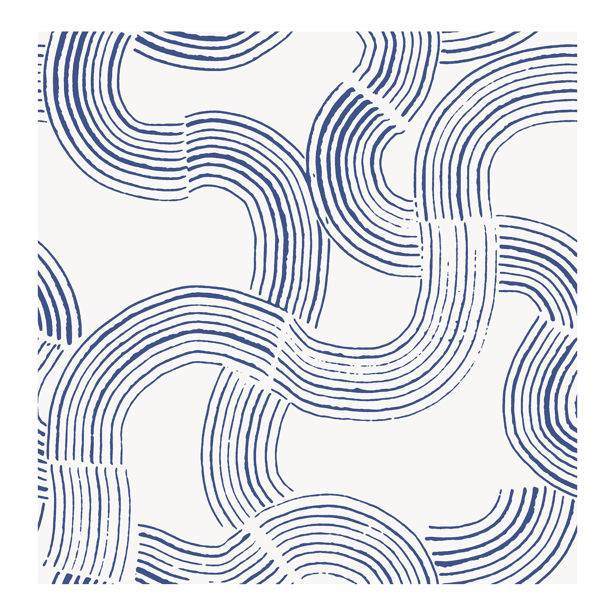 Diamond Mid-Century Peel & Stick Abstract Wallpaper, Cobalt