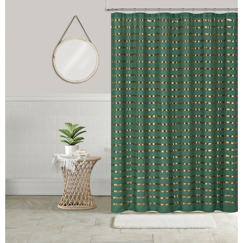 Rideau de douche à rayures, Vert