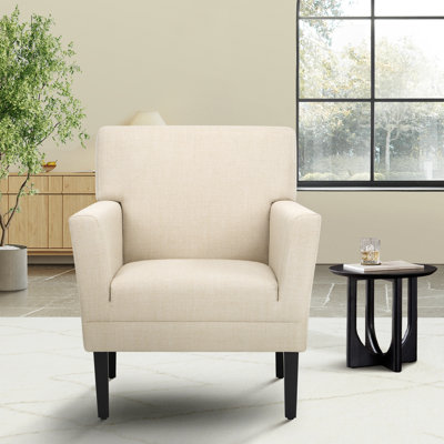 Edyce Wingback Armchair - Plush High-Resilience Cushion & Solid Wood Legs, Accent Chair