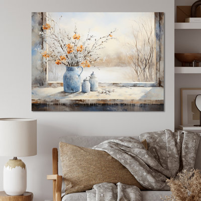 «Cottage In Winter Window Charm I», art mural fenêtres de ferme
