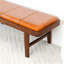 Banc en cuir brun clair Maddox Mid-Century