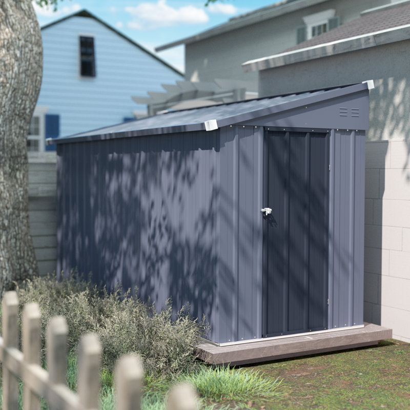 4' W x 10' D Metal Lean-to Storage Shed