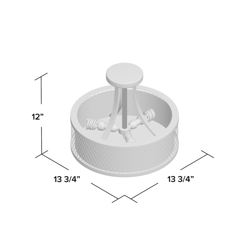 Malang Glass Semi Flush Mount, Brushed Nickel