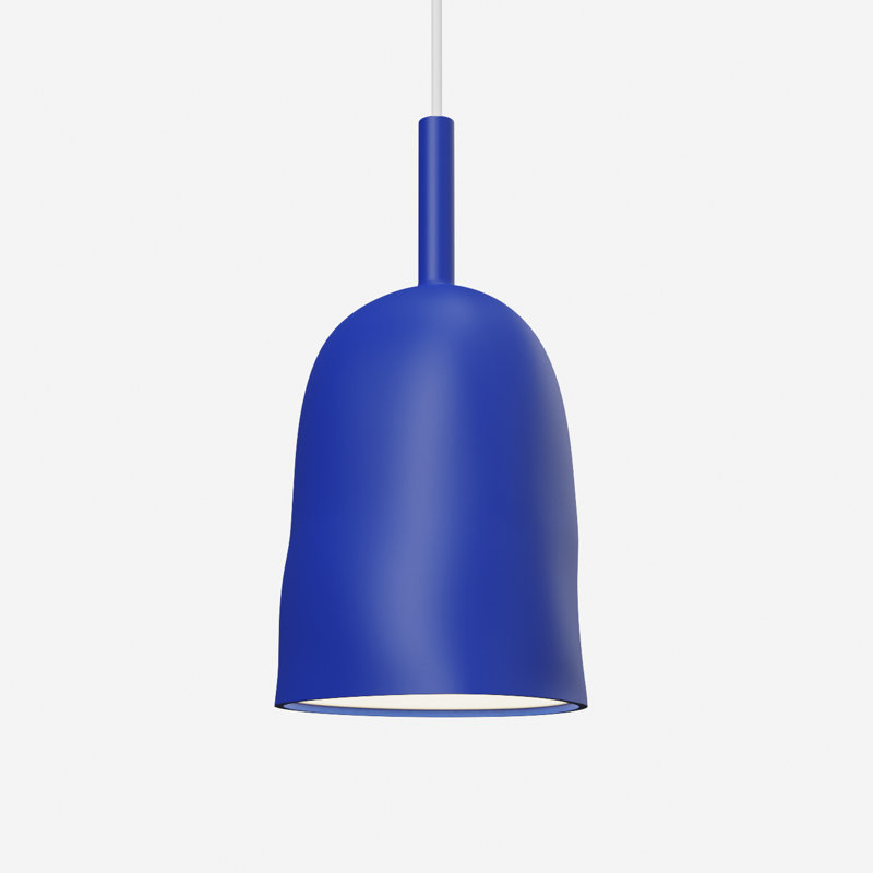 Vessel Pendant Light, 18" H x 14.5" W x 9" D, White, Cobalt