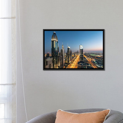Reproduction d'art graphique sur toile, "Skyline de Dubaï, Emirats arabes unis" par Matteo Colombo