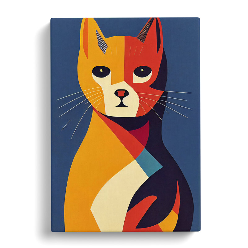 Cat Mid Century Vol.2 - Wrapped Canvas, 60cm H x 40cm W x 3cm D