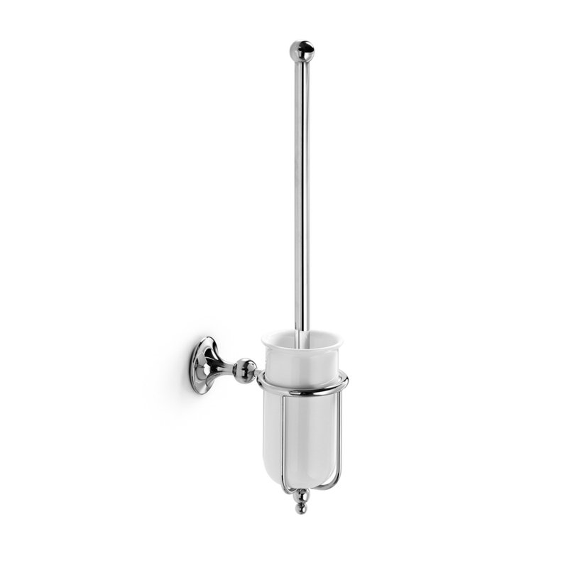 Elsa Wall Mounted Toilet Brush and Holder, Silver
