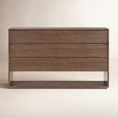 47" Oak 3-Drawer Dresser