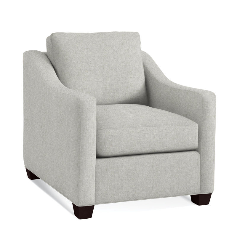 Oliver Chair, Java Finish, Light Blue Performance Fabric; 0851-55