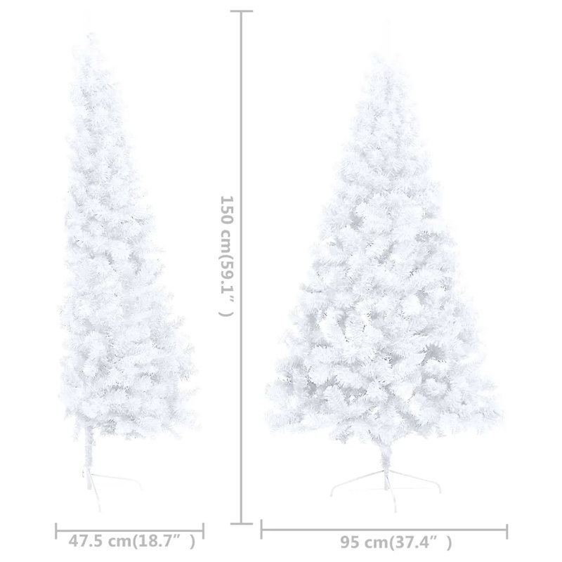 Artificial Half Christmas Tree with LEDs&Ball, 4.92ft H